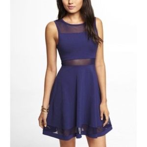 Express skater dress with mesh cutouts